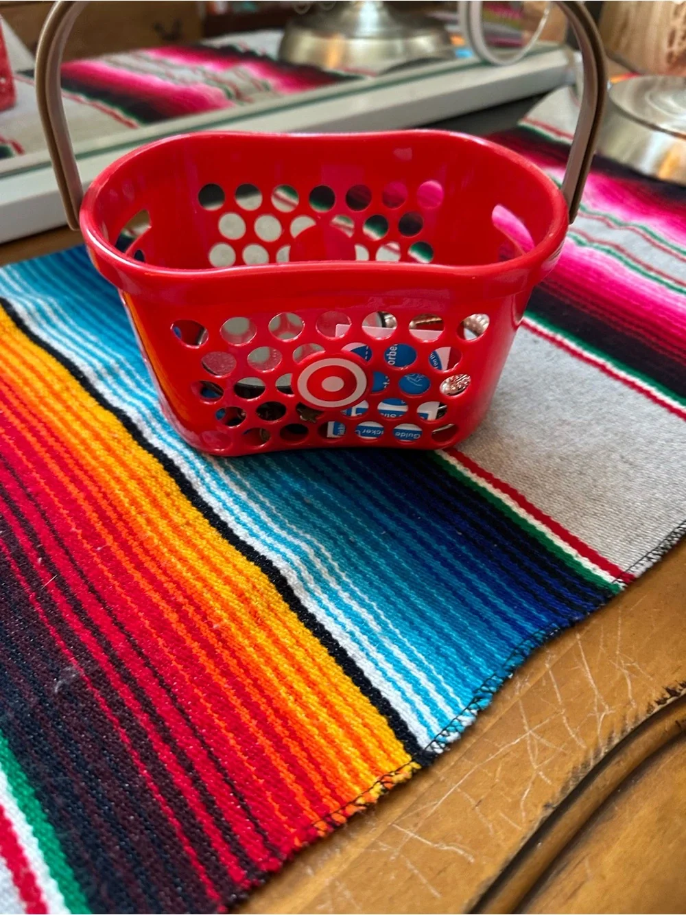 Target Red Mini Basket with Silver Handle